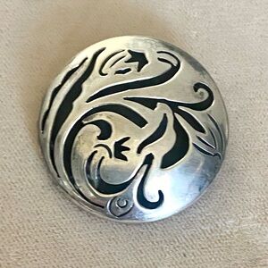 Vintage Sterling Silver Brooch Pendant